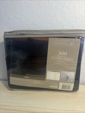 Fitted Sheet - Black Soot 300-Thread Count King 100% cotton Hometrends